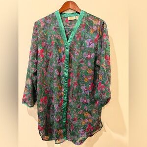 Vintage Victoria's Secret Gold Label Sheer Floral Nightgown Size S